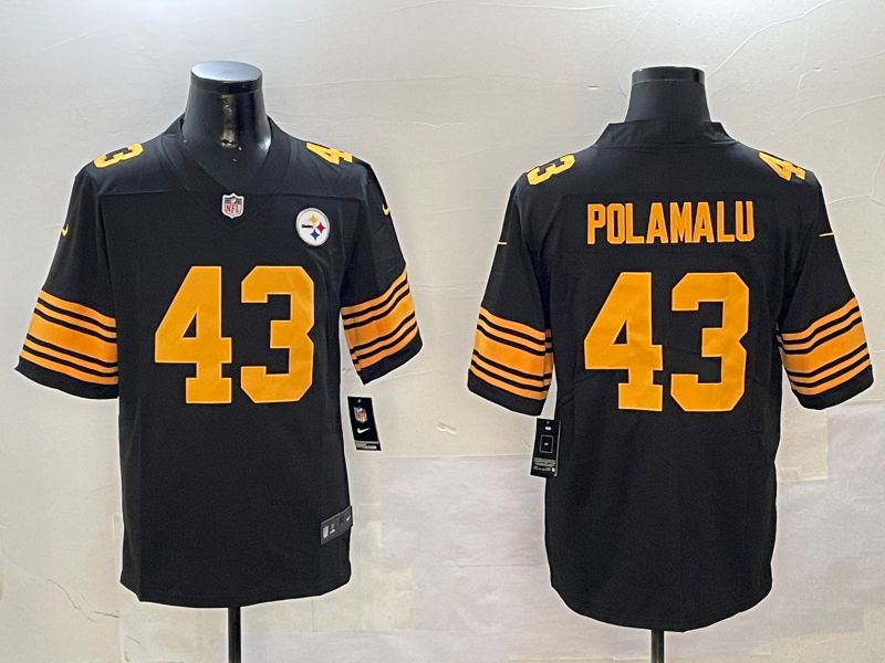 Men Pittsburgh Steelers #43 Polamalu Black 2024 Nike Limited NFL Jersey style 0102->cincinnati bengals->NFL Jersey